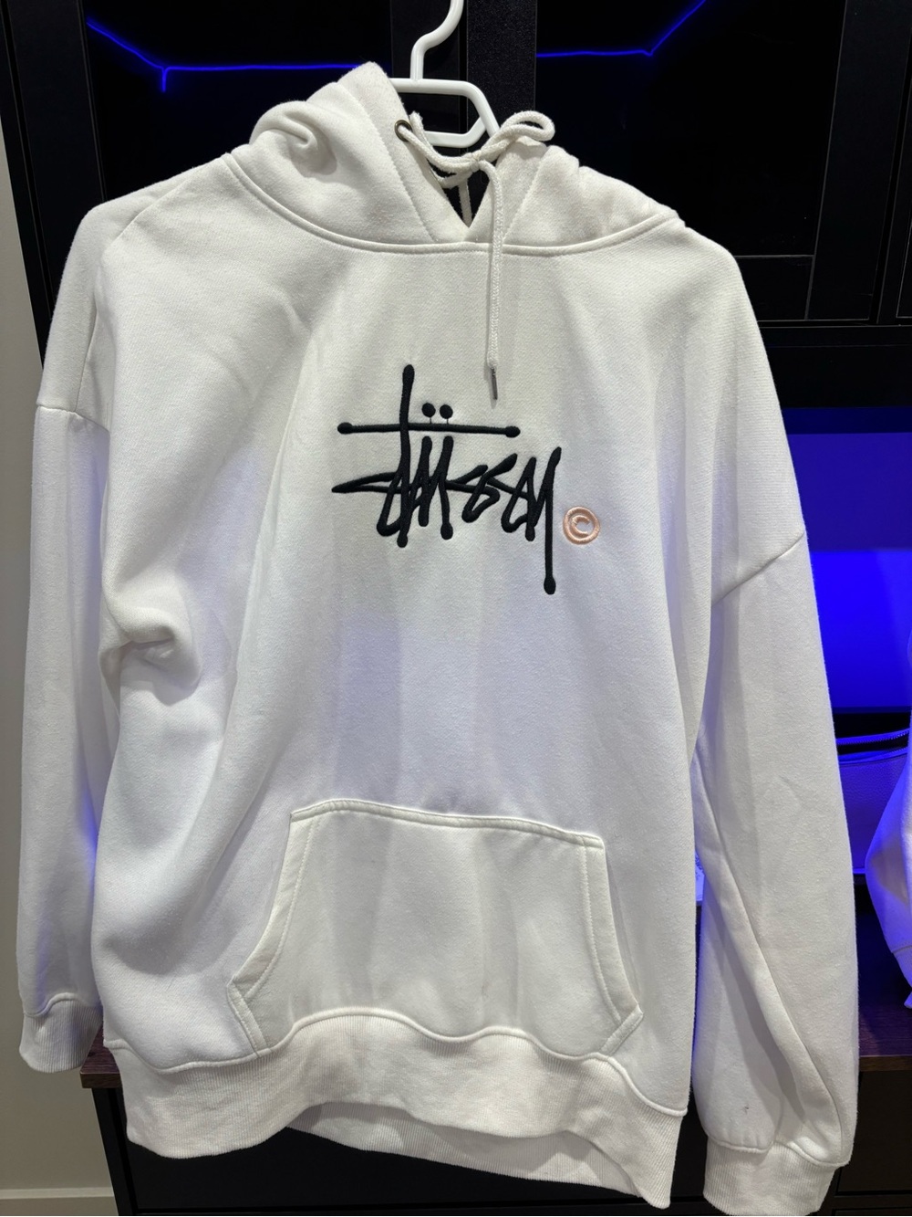 Stussy White Hoodie - Men’s Pullover Sweatshirt
